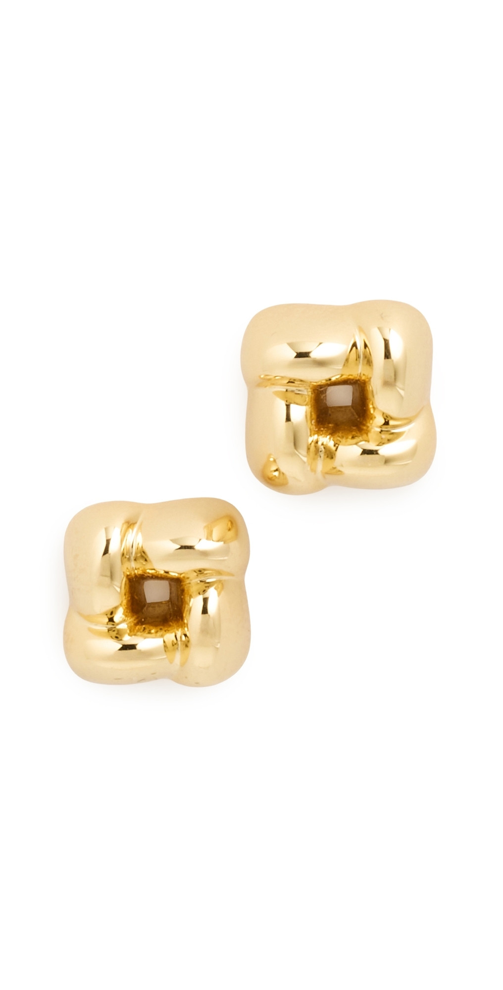 JENNY BIRD Mini Woven Square Earrings High Polish Gold One Size | Shopbop