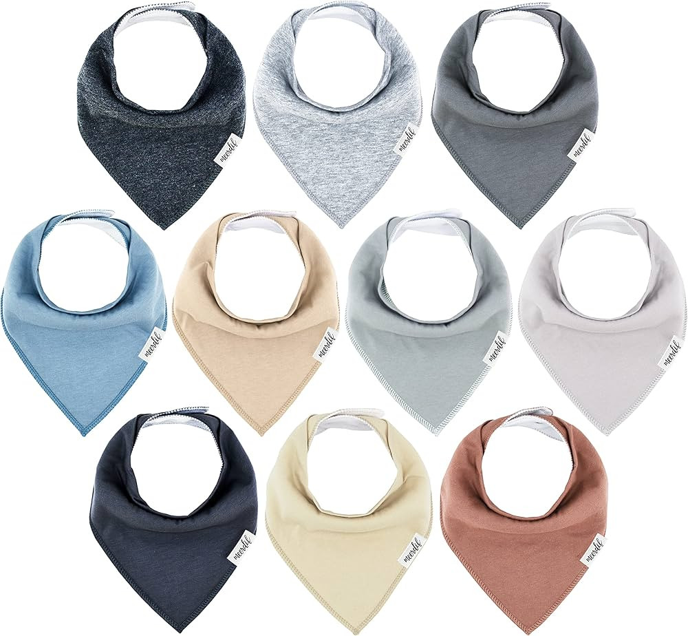 Meerdif 10-Pack Organic Baby Bandana Drool Bibs - Baby Bibs for Boys, Girls, Unisex Soft Cotton T... | Amazon (US)