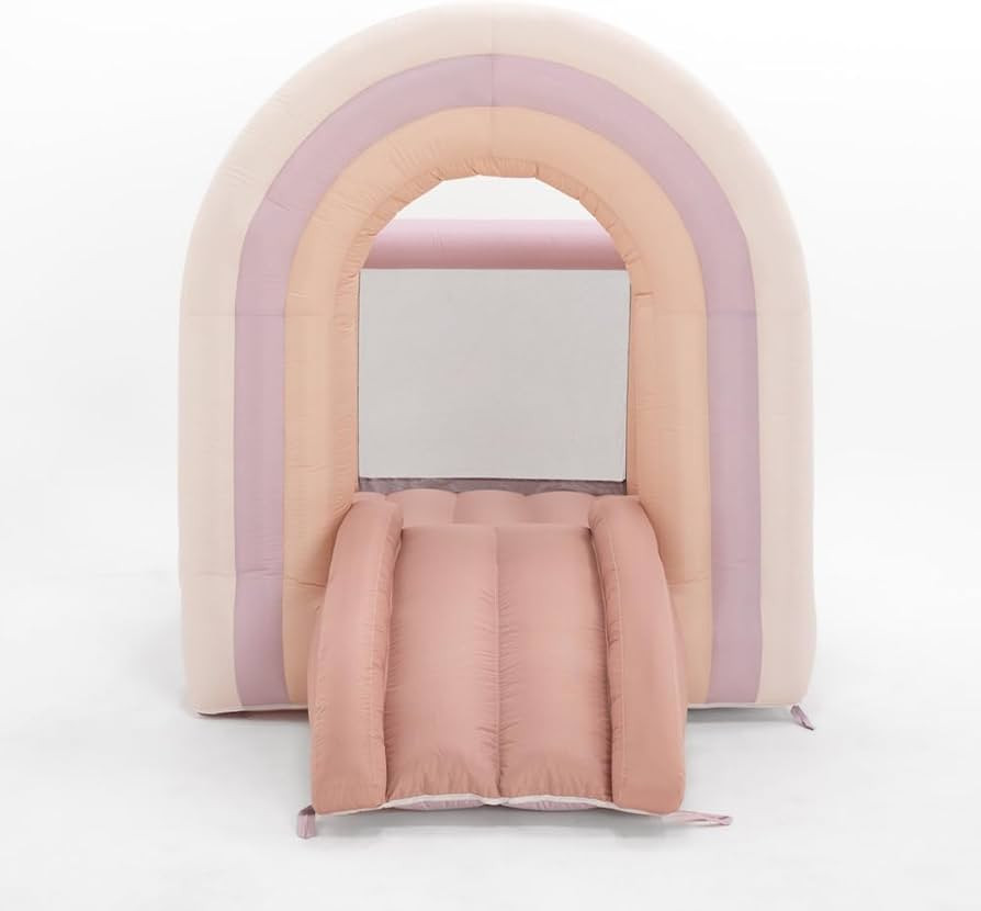 PLAYSMOL Pink Rainbow Inflatable Bounce House with Blower, 8x8 Kids Jumping House for Indoor Outd... | Amazon (US)