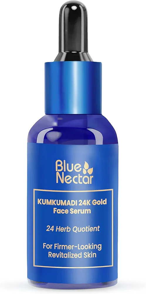 Blue Nectar 24K Gold Serum with Pure Kumkumadi Oil for Face | Ayurvedic Collagen Face Serum for S... | Amazon (US)