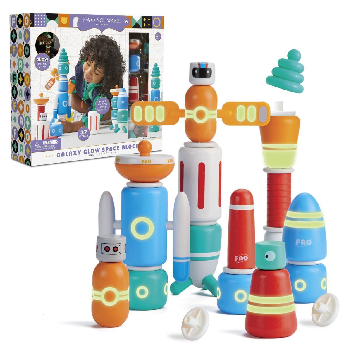 FAO Schwarz Galaxy Glow Space Blocks Construction Set | Target