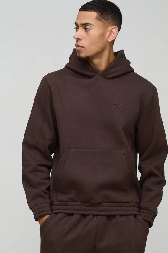 Embossed Heavyweight Hoodie | boohooMAN (US & Canada)