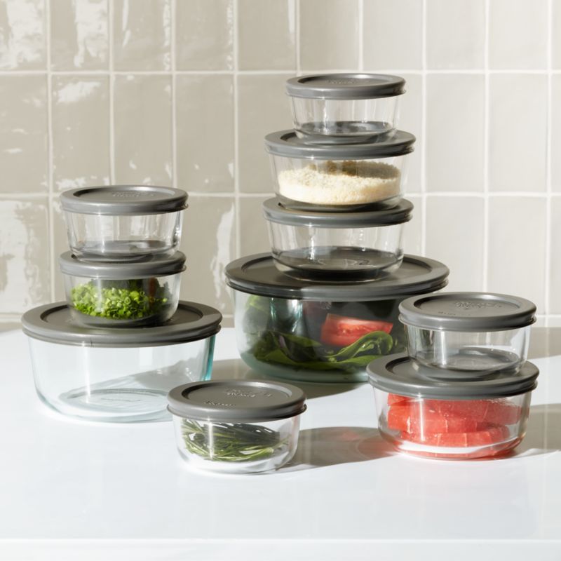 Pyrex 20-Piece Glass Food Storage Set + Reviews | Crate & Barrel | Crate & Barrel