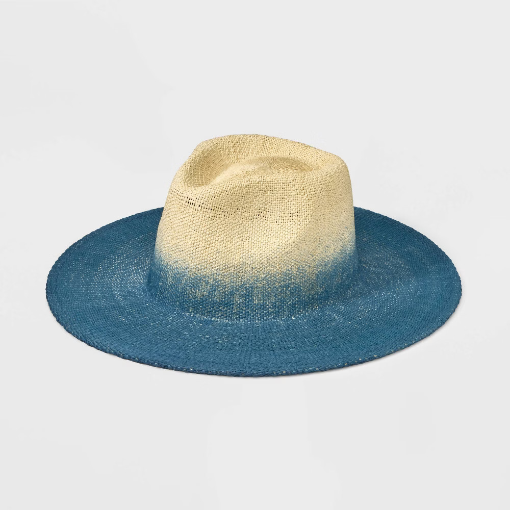Ombre Paper Straw Panama Hat - Universal Thread Blue L/XL | Target