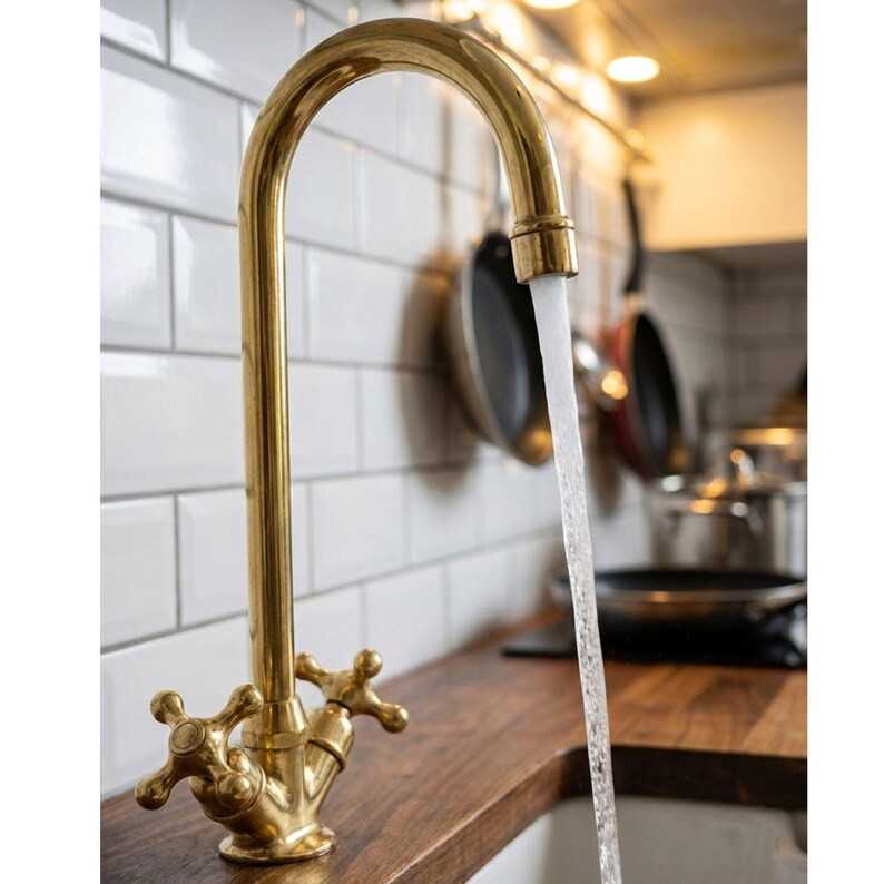 Unlacquered Solid Brass Kitchen Faucet, Bar Faucet, Sink Single Hole. - Etsy | Etsy (Global)