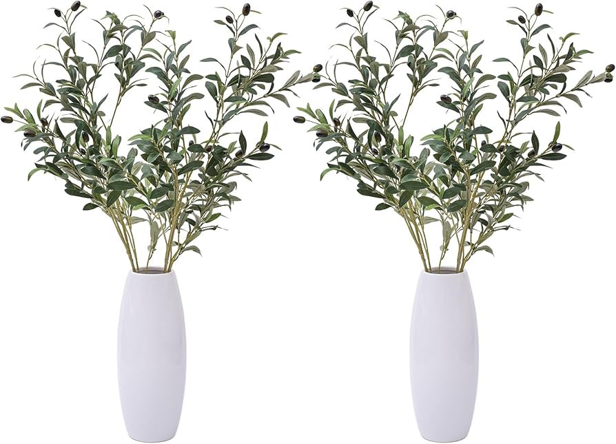 Heleze 39 Inch Artificial Olive Branches for Vases, Fake Plants Greenery Stems with 222 Leaves Fa... | Amazon (US)