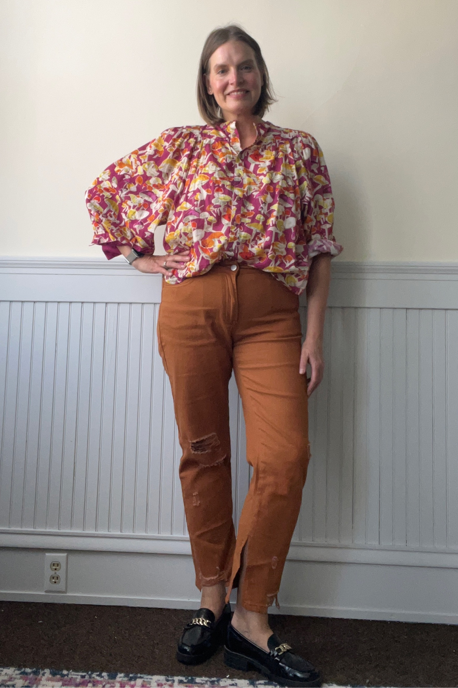 Outfit code: printer top + colored denim + loafers 


#LTKSeasonal #LTKmidsize #LTKover40