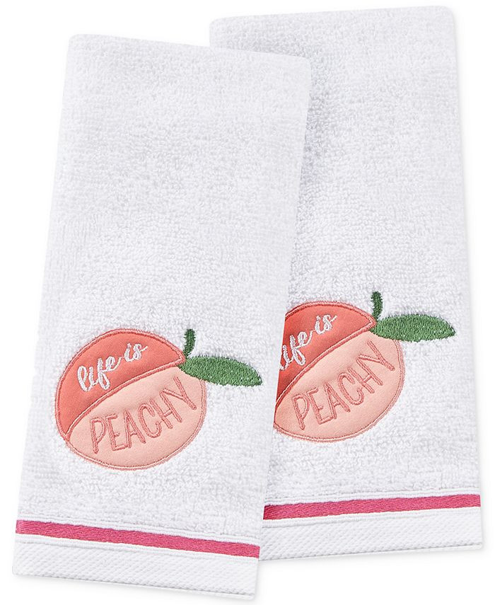 Martha Stewart Collection Peachy Embroidered Tip Towel, Set of 2, Created for Macy's & Reviews - ... | Macys (US)