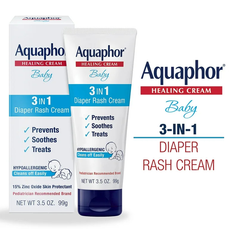 Aquaphor Baby Diaper Rash Cream, 3-in-1 Diaper Rash Relief, 3.5 Oz Tube | Walmart (US)