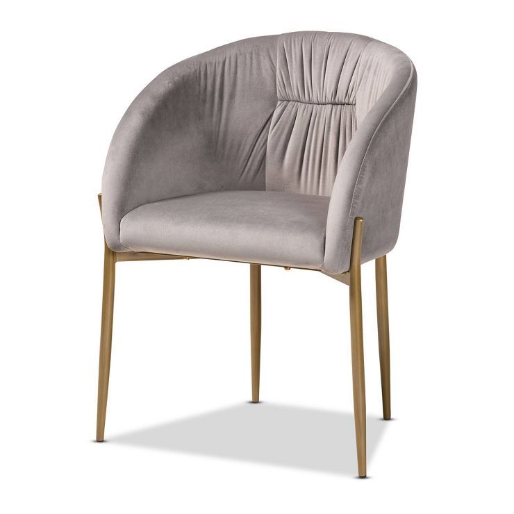 Ballard Velvet Fabric Upholstered Metal Dining Chair - Baxton Studio | Target
