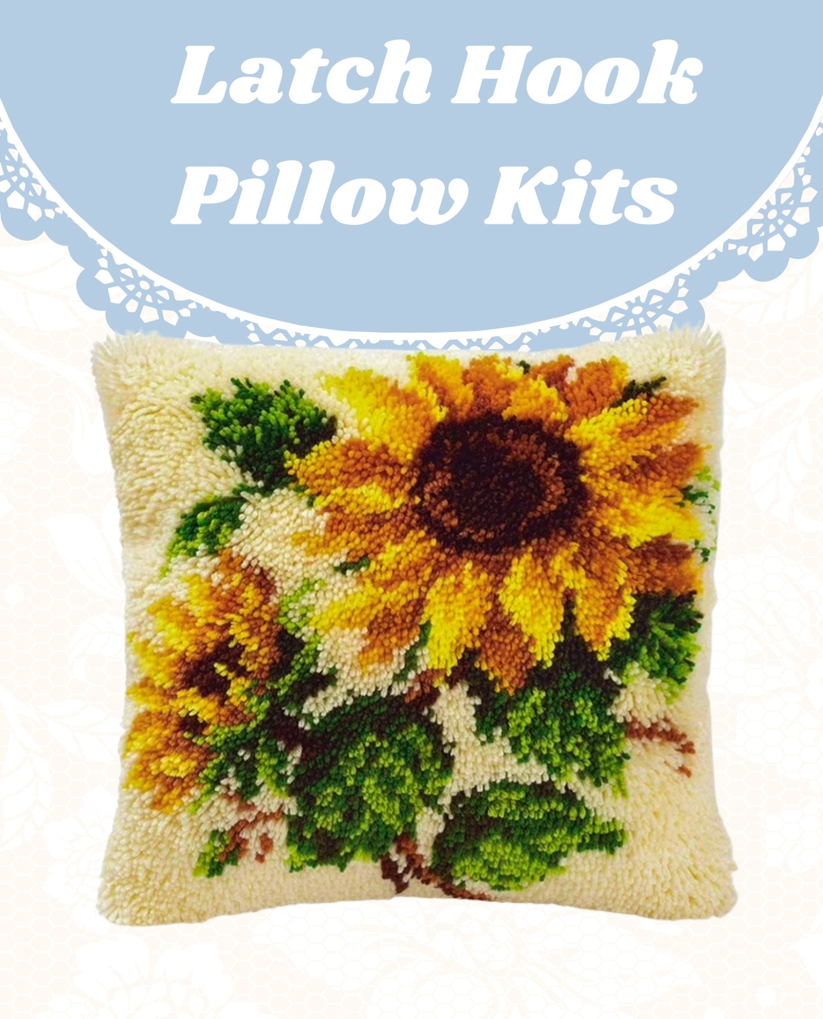 This **Latch Hook Pillow Kit** is a fun and creative way to make your own home decor! 🌸🪡 Perfect for crafting enthusiasts, it features a beautiful flower design and is a great DIY project for adults. #DIYHomeDecor #CraftingFun #LTKFinds