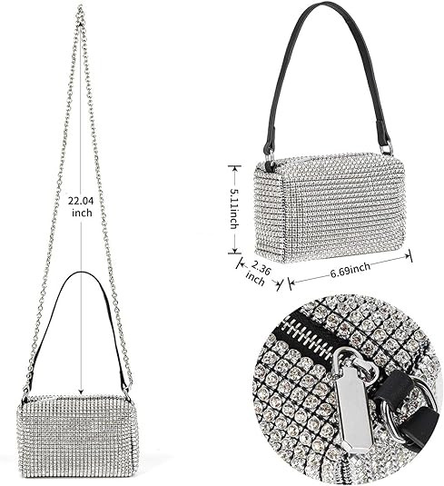Bling Bling Crystals Evening Clutch Bag for Women Girls Sparkling Crossbody Bag Wedding Prom Part... | Amazon (US)