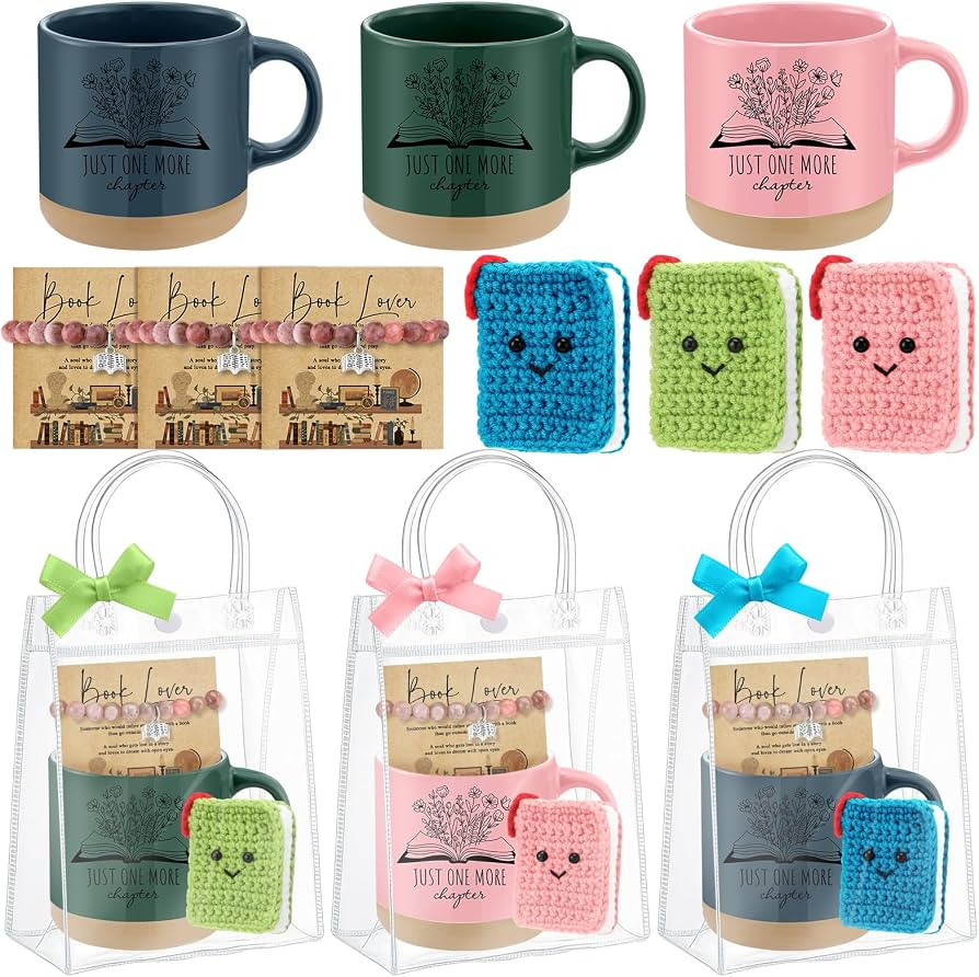 Roshtia 1 Set Valentine's Day Book Lover Gift for Women Galentines Bookworm Coffee Mug Mini Croch... | Amazon (US)
