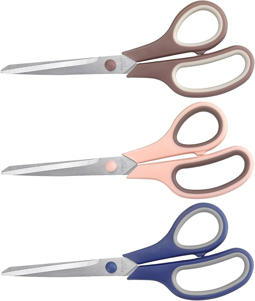 Scissors 8.5 Inch scissors all purpose Bulk Set of 3, Scissors for Office Home School Craft Suppl... | Amazon (US)