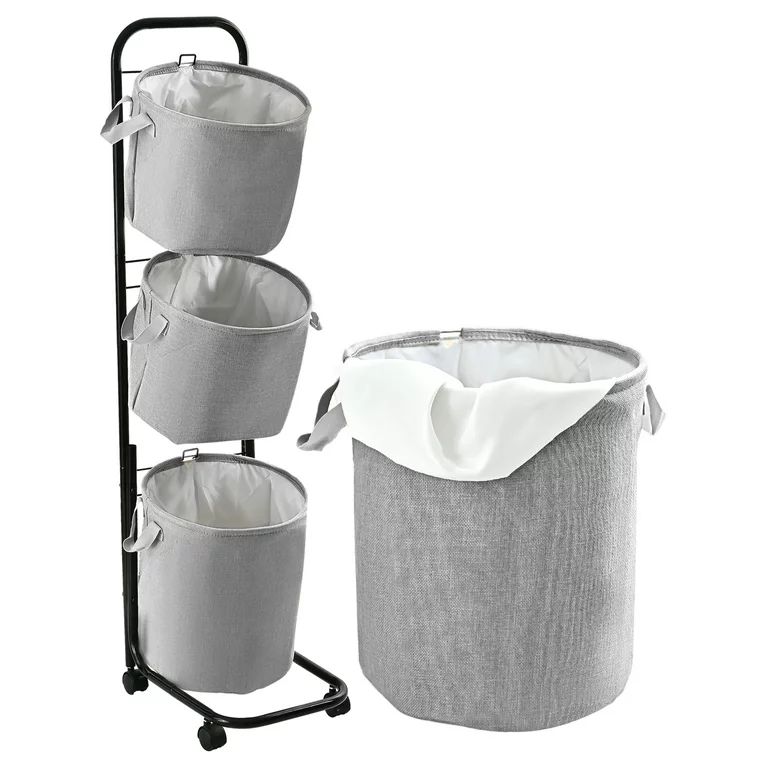 YOUPINS 3-Tier Laundry Hamper Sorter, Laundry Storage Organizer with Wheels Movable Rolling Laund... | Walmart (US)