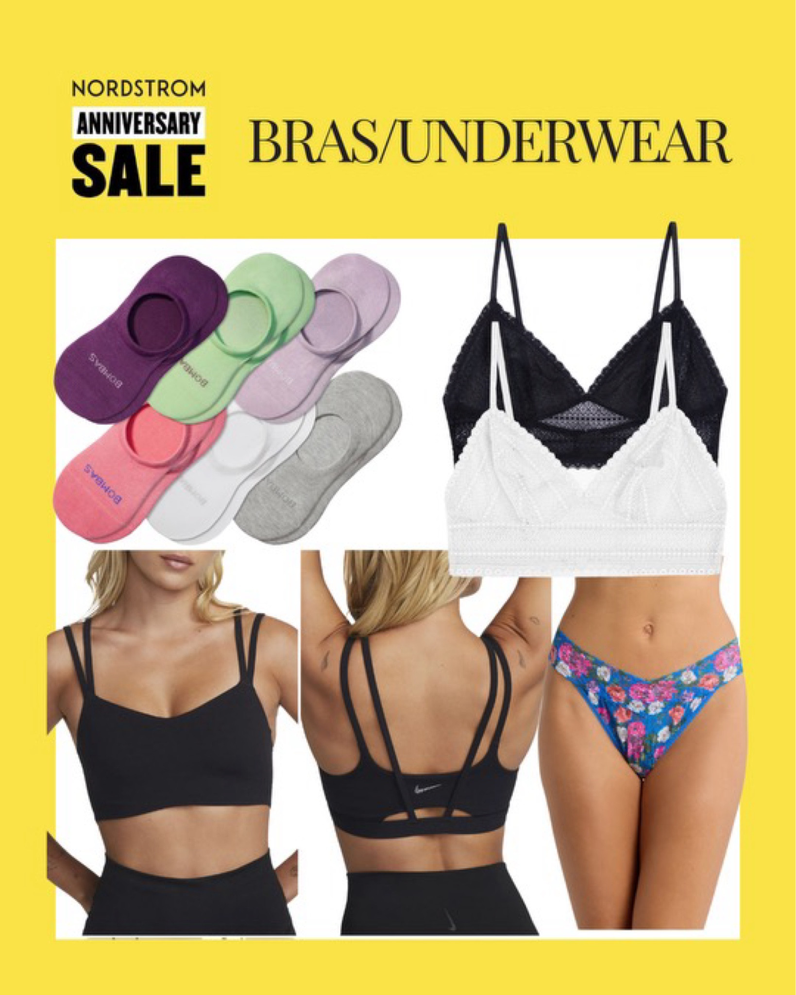 Nordstrom anniversary sale! Our picks for bras & underwear. Love the Bombas ankle socks and cute bralette for under tanks! Hanky panky is the BEST brand for things and this sale is as low as they go!💞🤩

#LTKSaleAlert #LTKxNSale #LTKSummerSales