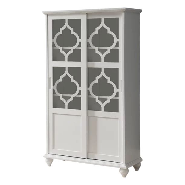 Chase White Wood Contemporary China Curio Display Cabinet with Glass Sliding Doors | Walmart (US)