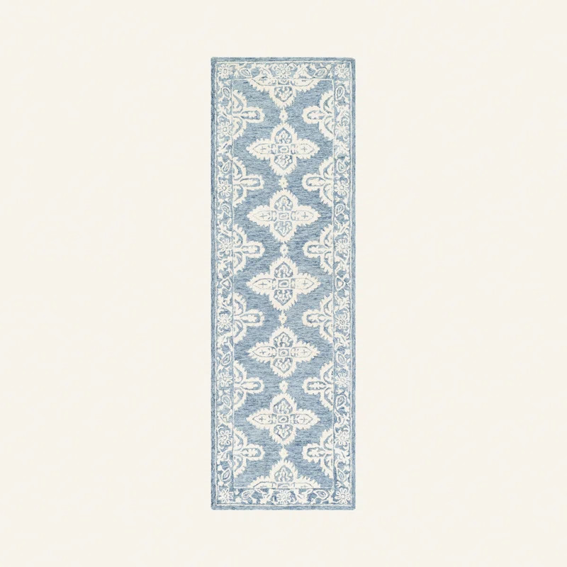 Sydney Handmade Wool Blue/Ivory Rug | Wayfair Professional