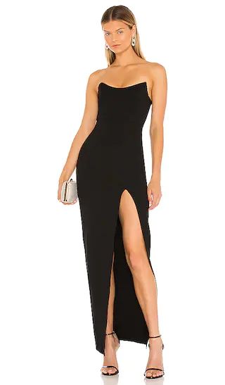 Ryleigh Strapless Maxi Dress in Black | Revolve Clothing (Global)