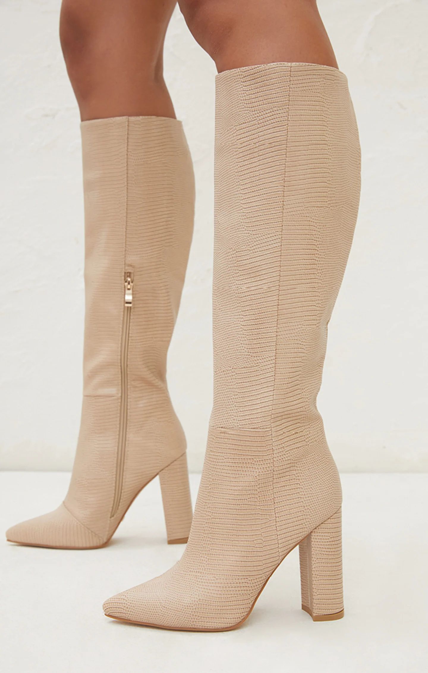 Billini Milla Tall Boots ~ Light Taupe Scale | Show Me Your Mumu