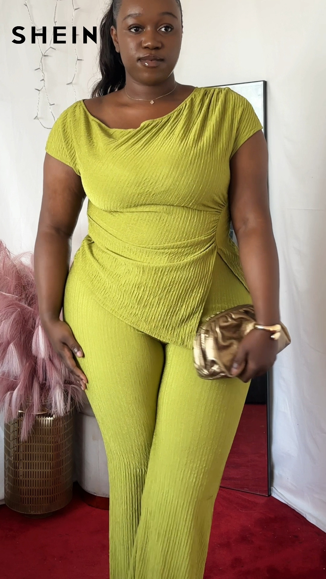 SHEIN asymmetrical green two piece set. 🍋‍🟩 This set is nice and stretchy but comes up a bit short. For reference I’m 5’8 (173cm) - and wearing a size 1XL

#LTKPlusSize #LTKStyleTip #LTKFindsUnder50