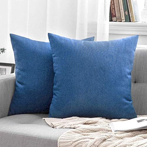 MIULEE Pack of 2 Decorative Outdoor Solid Waterproof Throw Pillow Covers Polyester Linen Garden F... | Amazon (US)