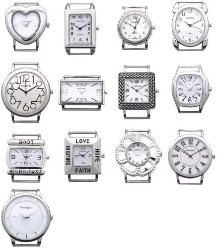 5-Piece Assorted Solid Bar Silver and White Watch Faces | Amazon (US)