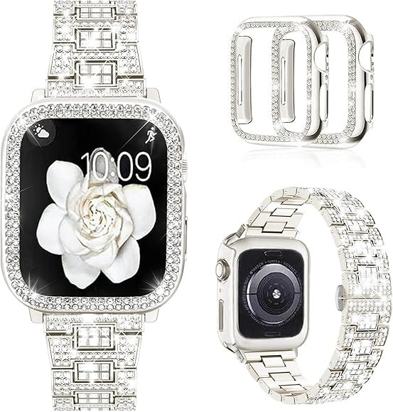 Mosonio Compatible with Apple Watch Band 38mm 40mm 41mm 42mm 44mm 45mm 46mm 49mm with 2 Pack Case... | Amazon (US)