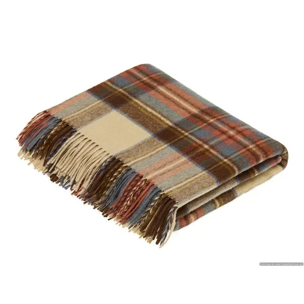 Antique Dress Stewart - Merino Lambswool Throw Blanket - Made in UK - Bed Bath & Beyond - 3415848... | Bed Bath & Beyond