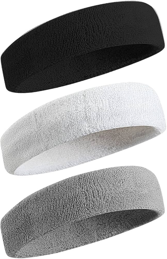 BEACE Sweatbands Sports Headband for Men & Women - Moisture Wicking Athletic Cotton Terry Cloth S... | Amazon (US)