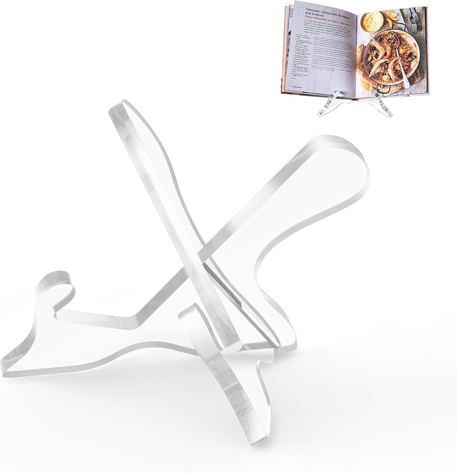 Acrylic Cookbook Stand, UBTKEY Cookbook Holder Recipe Book Holder Cook Book Stand for Kitchen Cou... | Amazon (US)