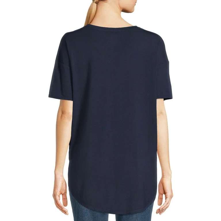 Time and Tru Women's V-Neck Tunic T-Shirt, 2-Pack | Walmart (US)
