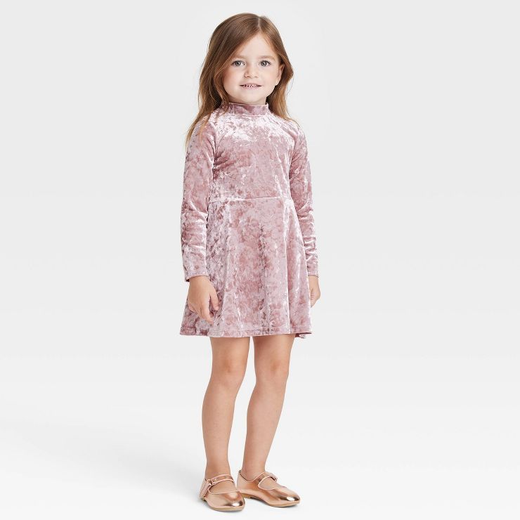 Toddler Girls' Long Sleeve Dress - Cat & Jack™ Rose Gold | Target