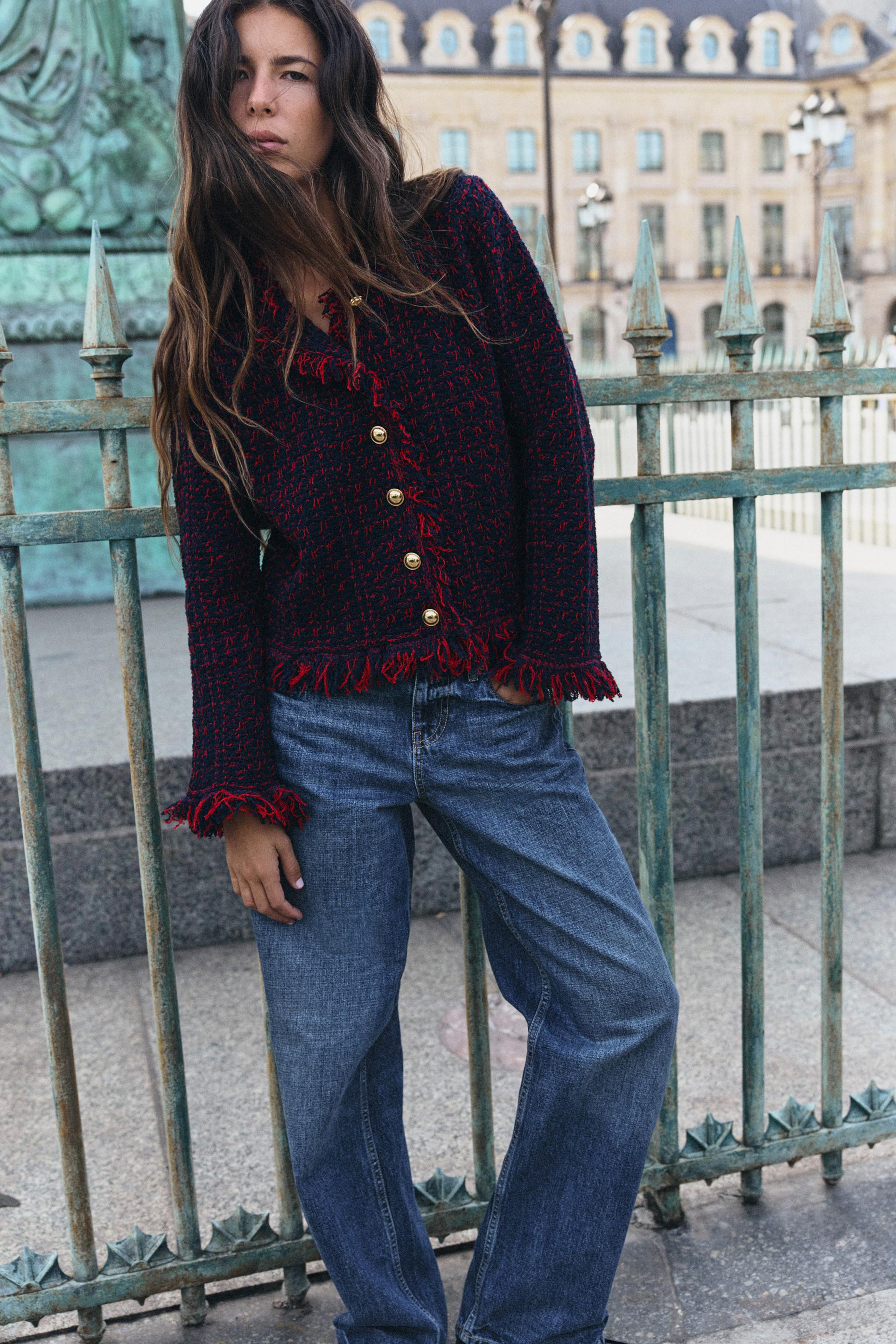 STRUCTURED FRAYED CARDINGAN | Zara US