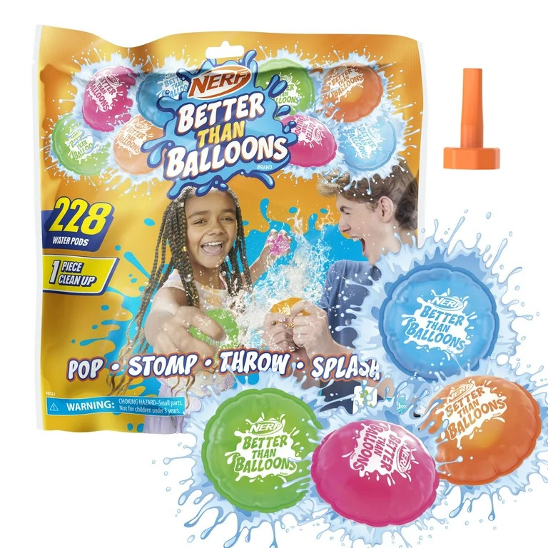 Nerf Better Than Balloons Water Toys, 228 Pods, Easy 1 Piece Clean Up, Ages 3+ | Walmart (US)