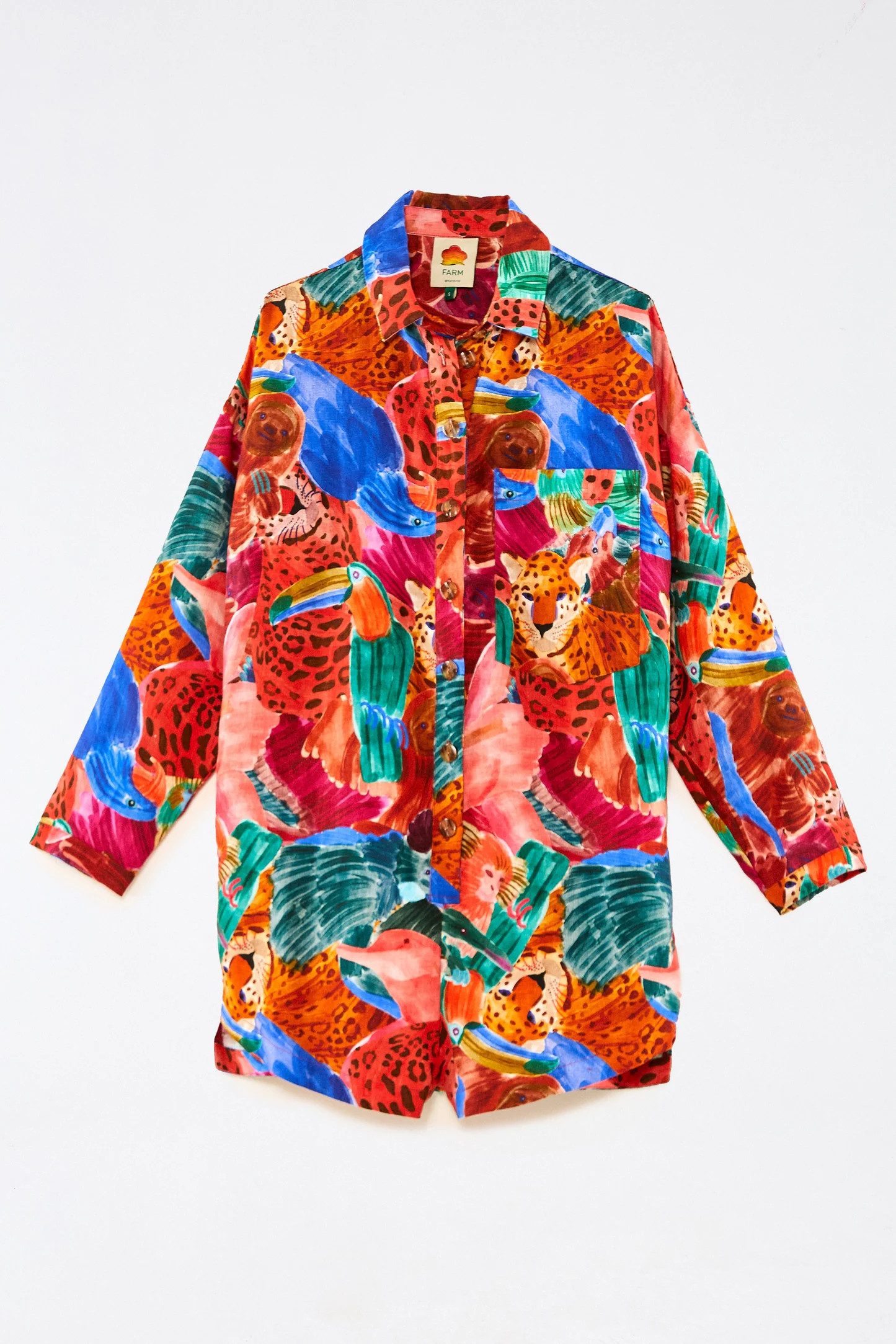 Animal Collage Long Sleeve Romper | FarmRio (US)