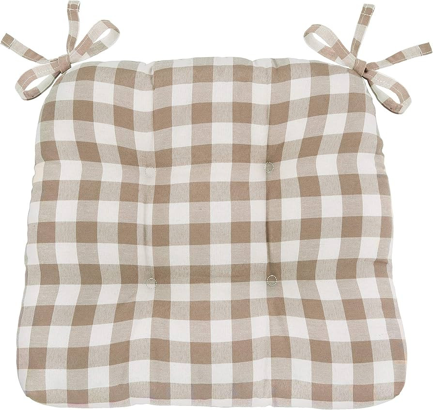 GoodGram Gingham Plaid Buffalo Checkered Premium Plush Country Farmhouse Chair Cushion Pads with ... | Amazon (US)