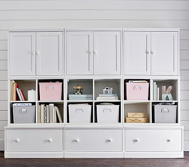 Cameron 3 x 3 Cubby &amp; Cabinet Wall Storage System | Pottery Barn Kids