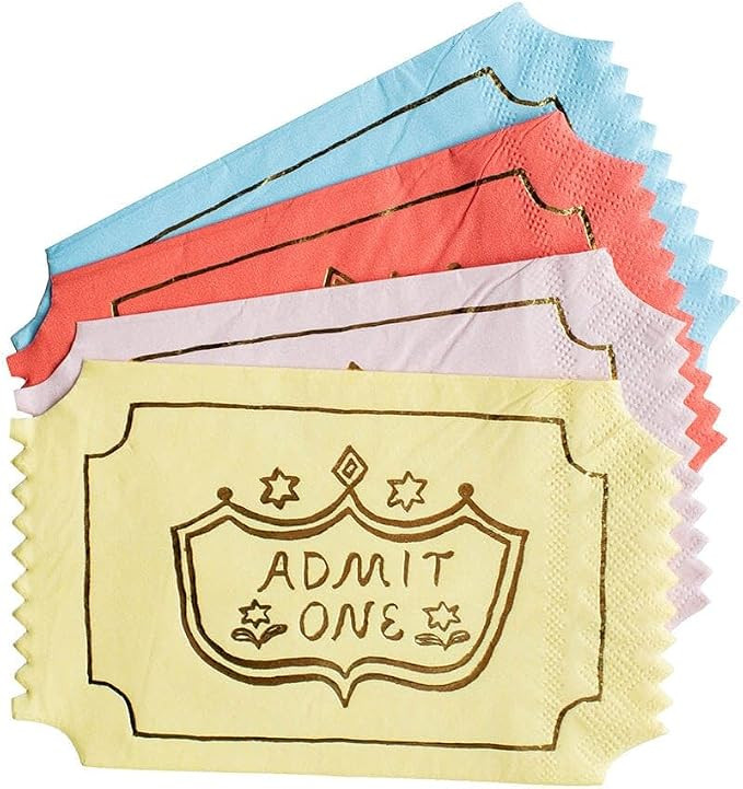 Daydream Society Off To The Fair 'Admit One' Die Cut Napkins - Fair Theme Ticket Design - Pack of... | Amazon (US)