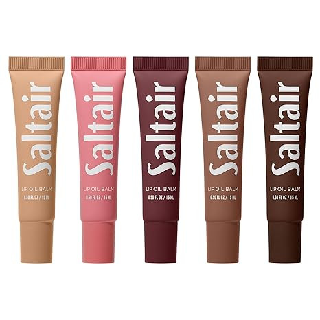 Saltair Hydrating Lip Oil Balm, Clear and Tinted Lip Gloss, Essentials Shades 5-Pack. Moisturizin... | Amazon (US)