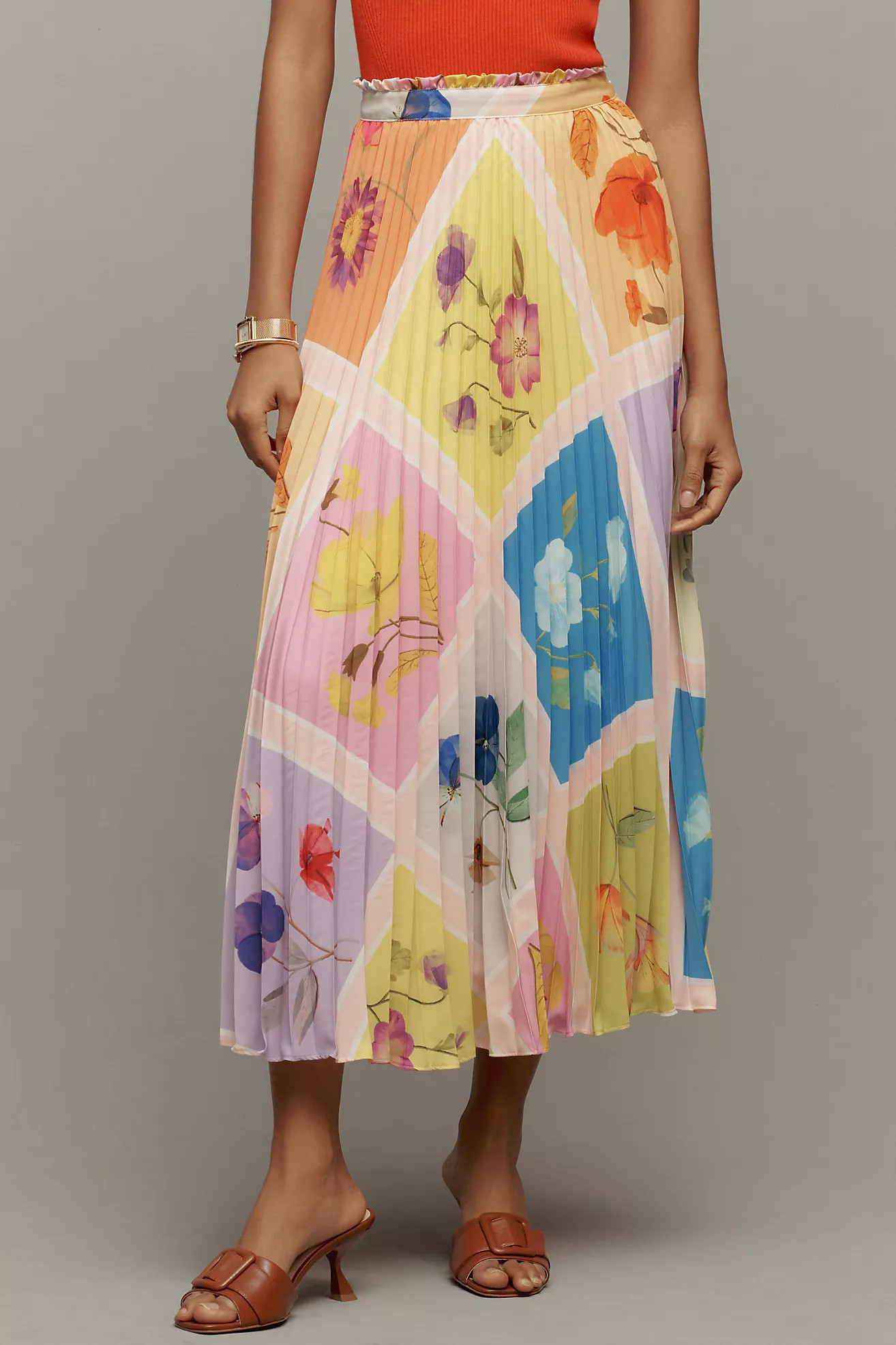 The Isobel Silky Pleated Skirt by Maeve | Anthropologie (US)