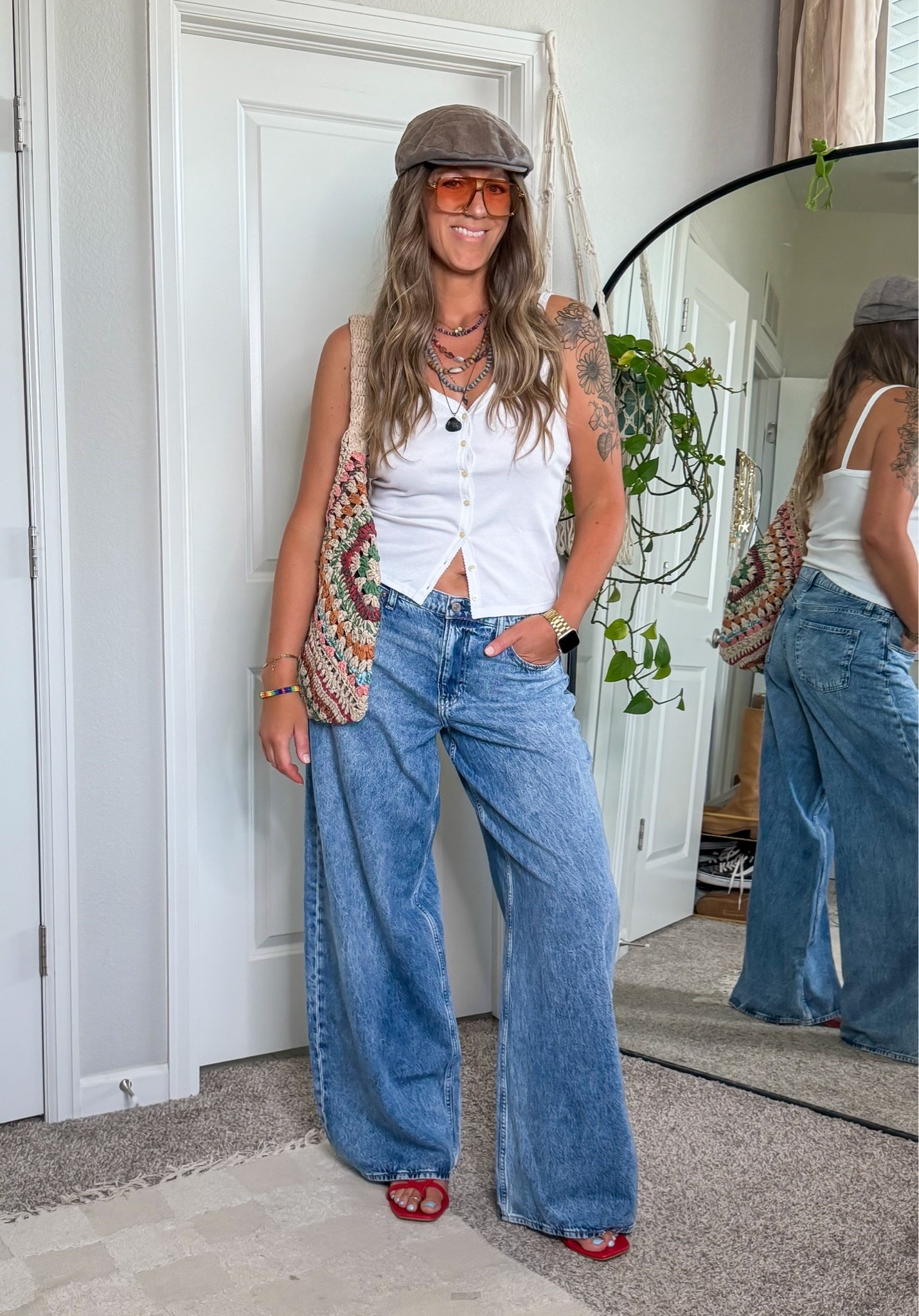 Large tank, 31 tall jeans (sized up)

#LTKTall #LTKOver40
