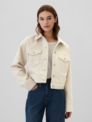 Recycled Relaxed Cropped Icon Jacket | Gap Factory