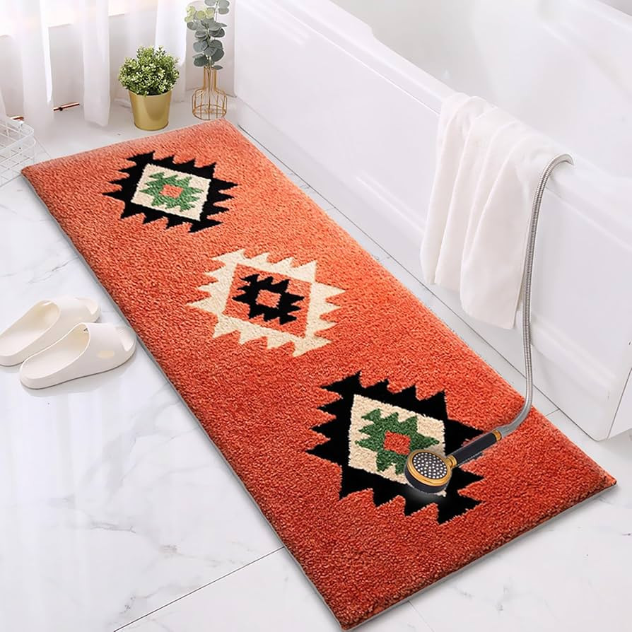 Bohemian Bathroom Rug Runner 60x24 Inch Long Bath Mat for Bathroom Tub Bedroom Kitchen Laundry Ro... | Amazon (US)