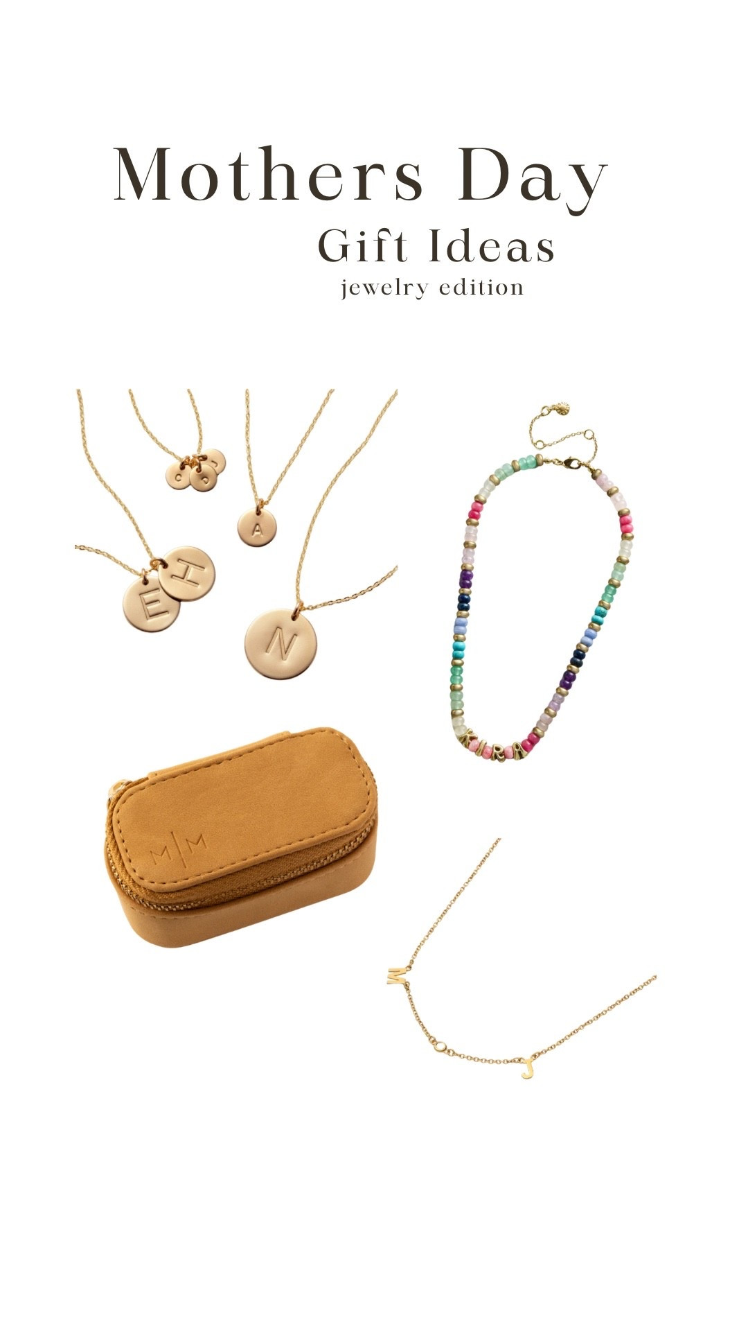 Mother’s Day Gift Guide - jewelry edition!

Had so much fun putting this together. These are things I have or would want for Mother’s Day myself rather than a bunch of random finds. 

I have a cute necklace from Bauble Bar that I love, they have so many fun options. If you are looking for more color this is perfect! For pretty gold jewelry you can’t go wrong with the disk necklaces from Made by Mary or name necklaces from Oak and Luna! Both amazing brands and good quality.

#LTKMothersDay #LTKselfcare #LTKmomlife