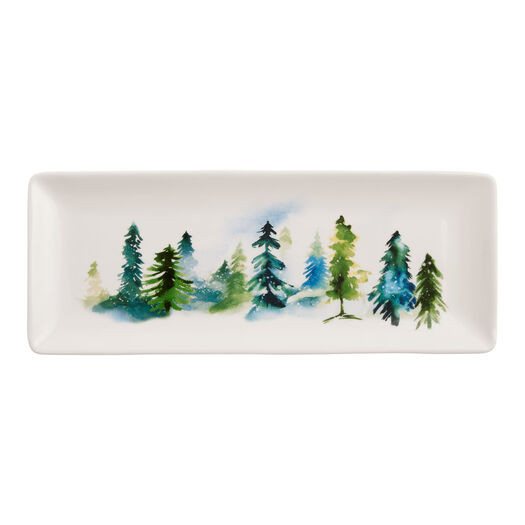 Watercolor Winter Trees Serving Platter by World Market | World Market