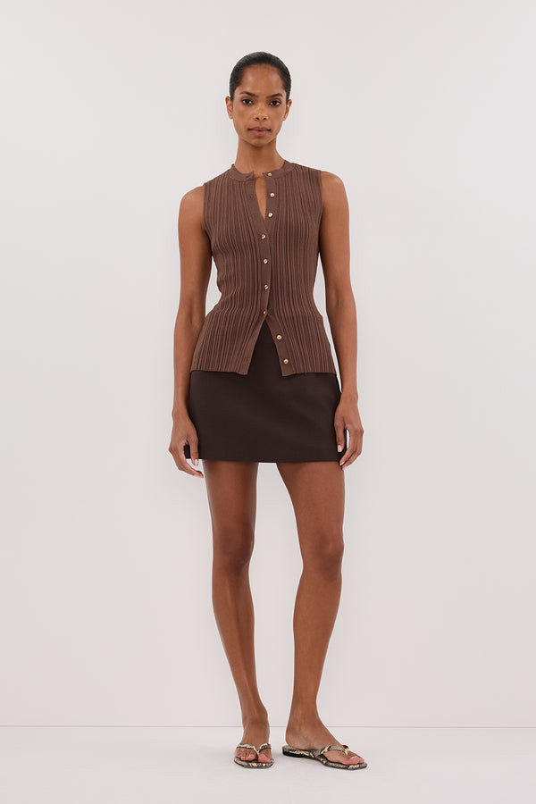 JASMINE MOCHA KNIT TOP | DISSH