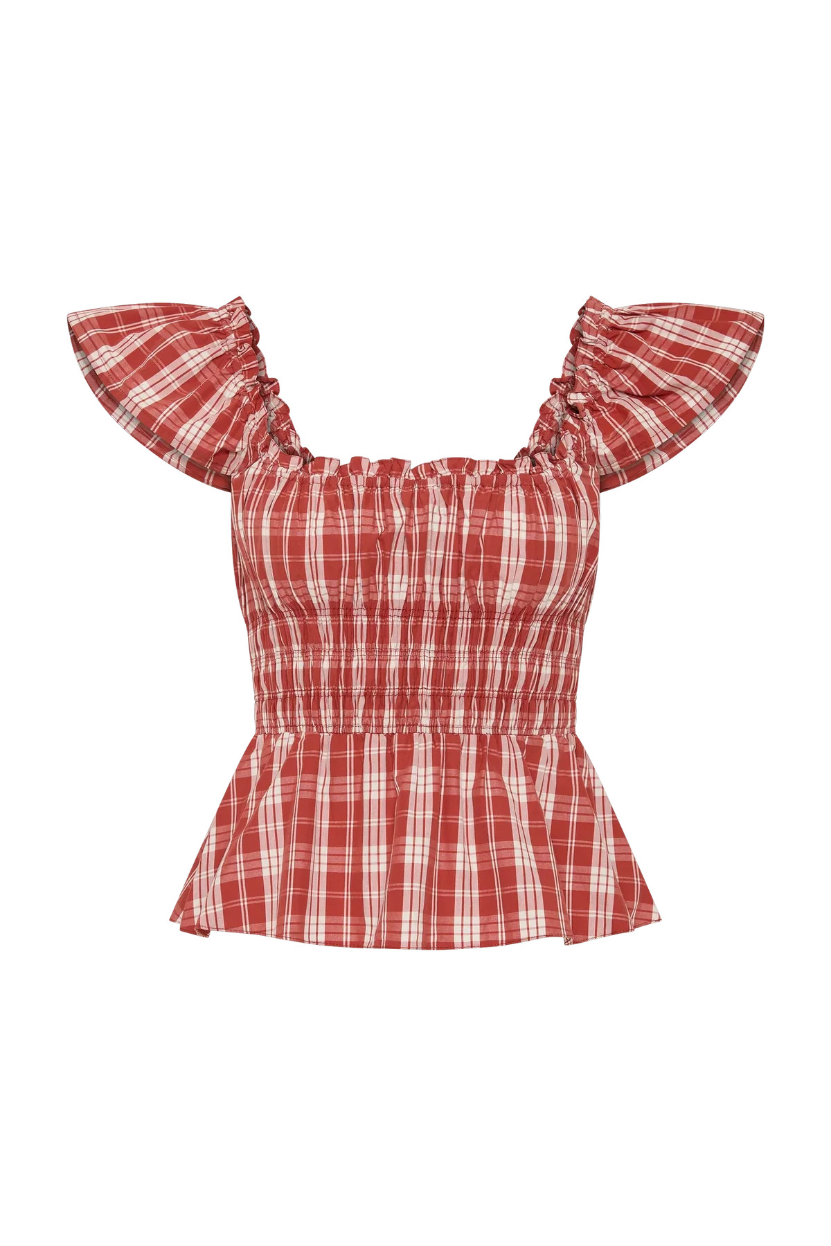 Janne Top Ines Check Terra Rosso | Casalina