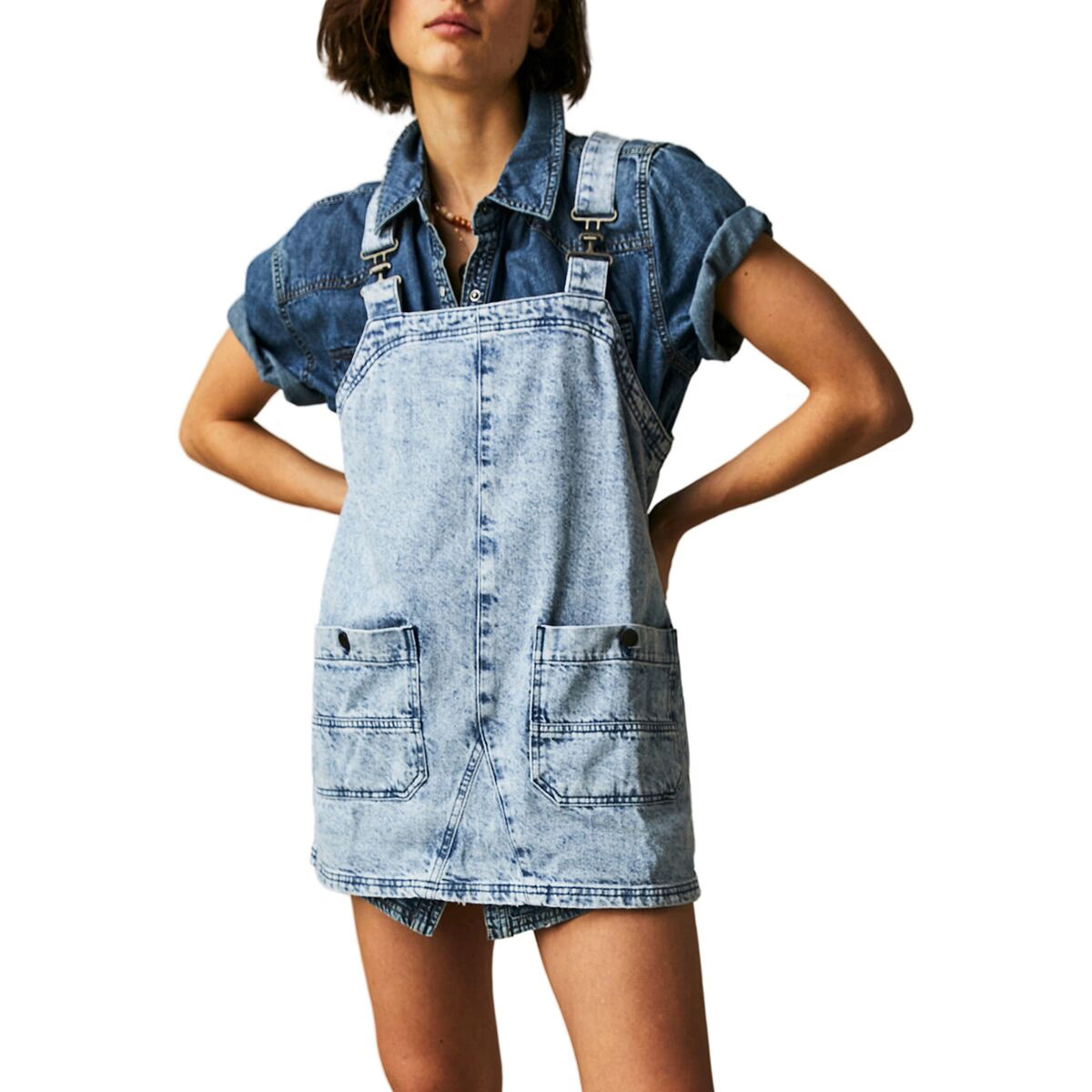 Free People Overall Smock Mini Dress - Women's - Clothing | Backcountry