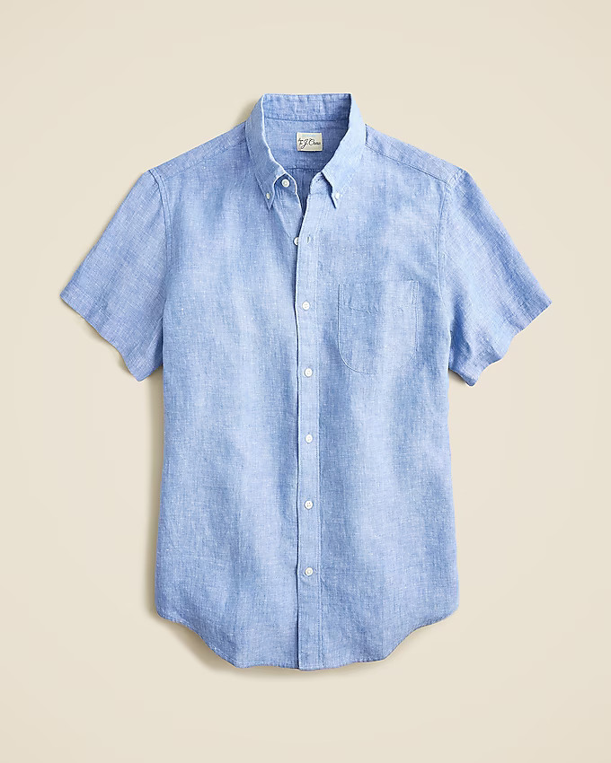 Slim short-sleeve Baird McNutt Irish linen shirt | J. Crew US